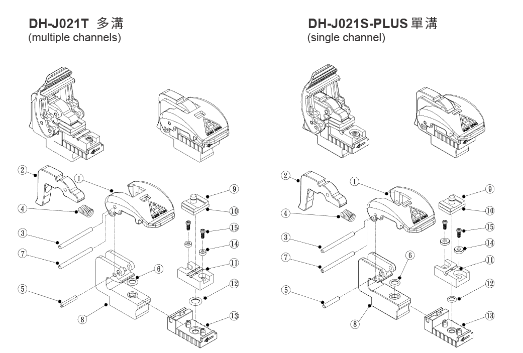 噴嘴座分解圖 Exploded view